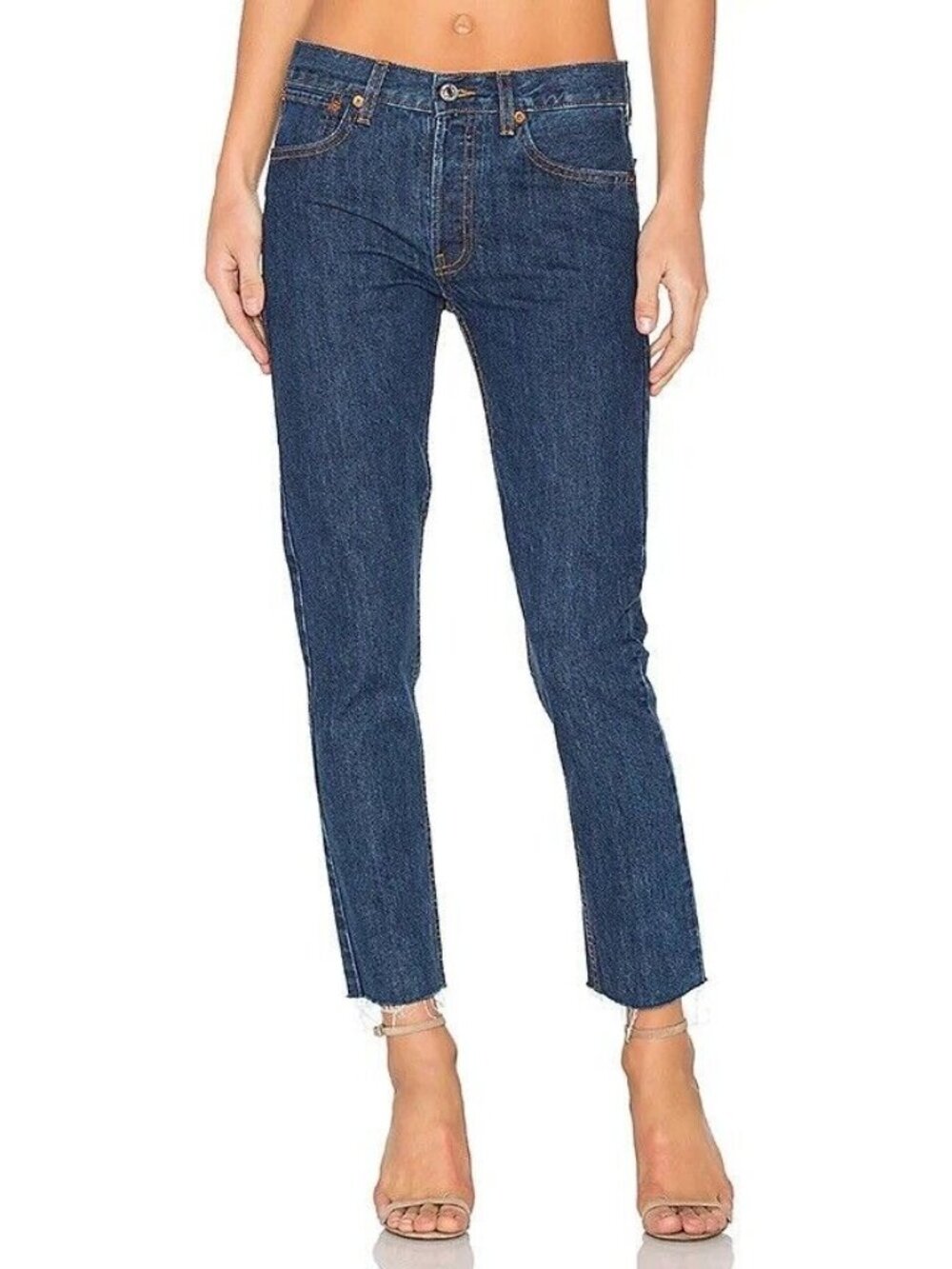 RE/DONE Originals Womens Jeans High Rise Rigid Crop Mid 90s Denim Size 24